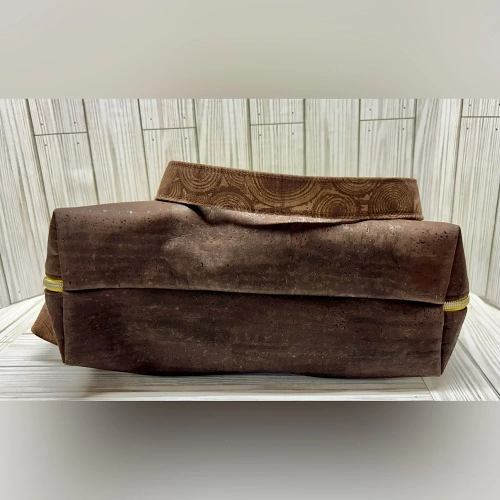 Sunflower Handbag Purse Handmade Double Handles Yellow Brown 11" x 14" - Picture 5 of 6